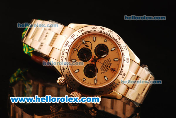 Rolex Daytona II Chronograph Swiss Valjoux 7750 Automatic Movement Full Rose Gold with Orange Dial and White Markers - Click Image to Close